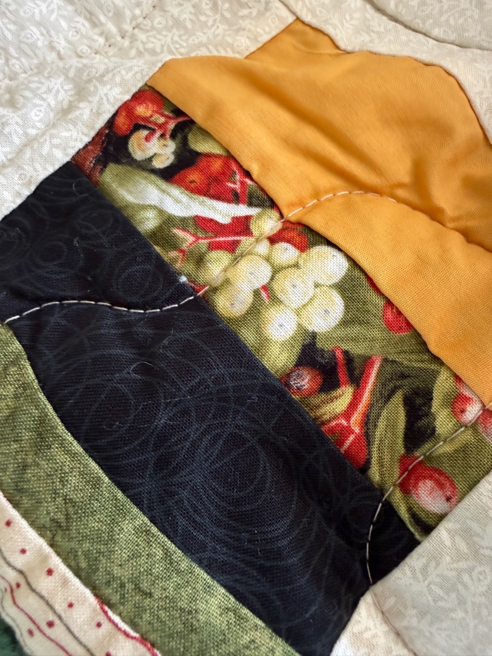 Quilt Handmade Patchwork Lap Throw Wall Hanging 48x44 One Of A Kin - Picture 3 of 8